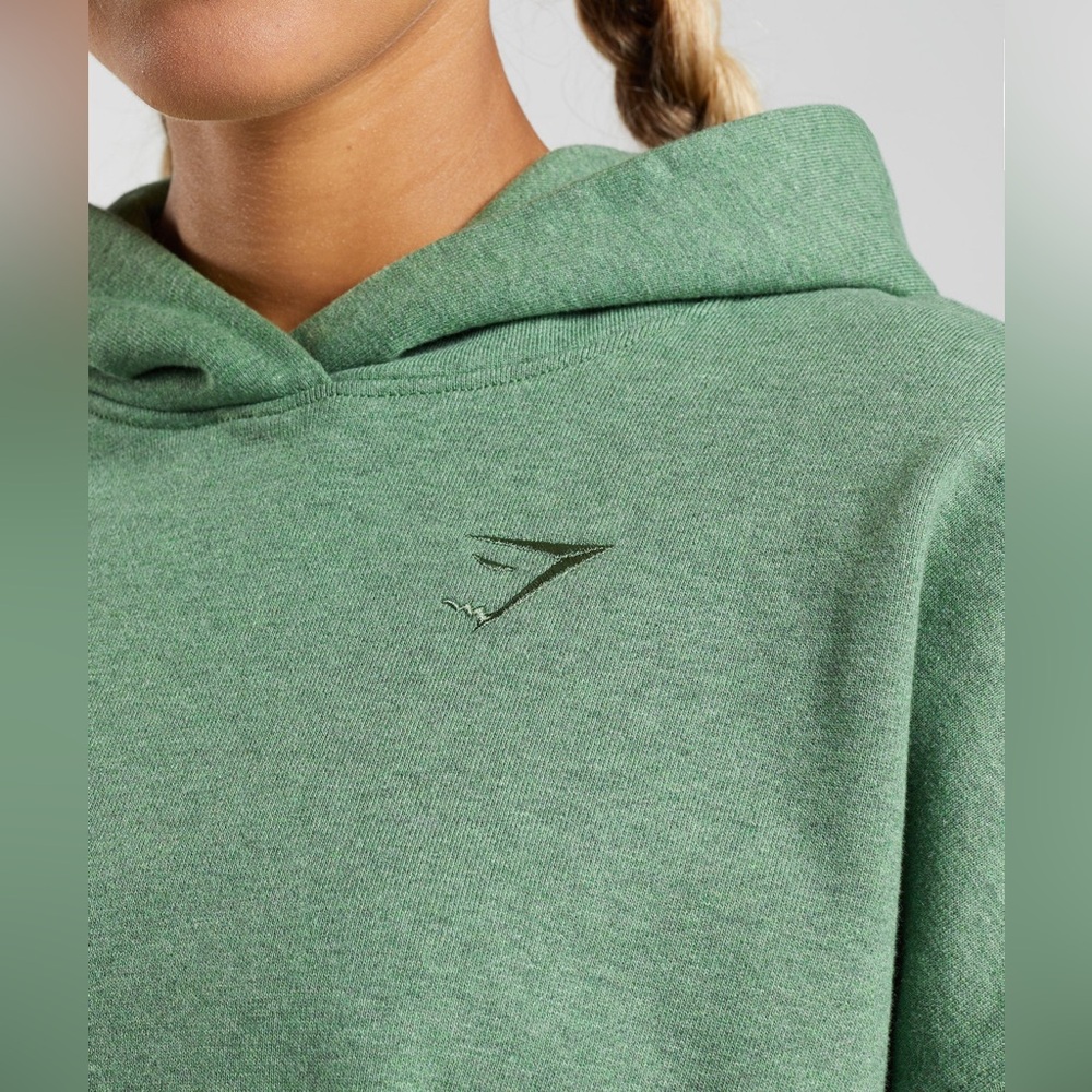 Gymshark Rest Day Sweats Hoodie - Crocodile Green Marl - Picture 2 of 7